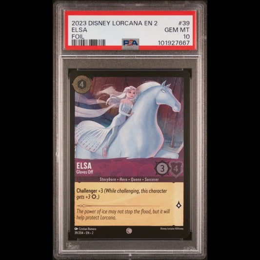 LORCANA PSA 10 GEM MINT Elsa 39/204 Rise of the Floodborn