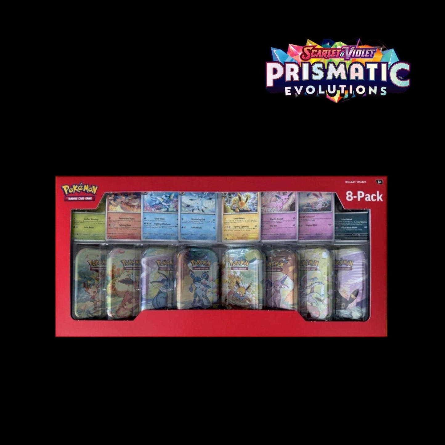 POKEMON Prismatic Evolutions 8 Mini Tins Costco Exclusive