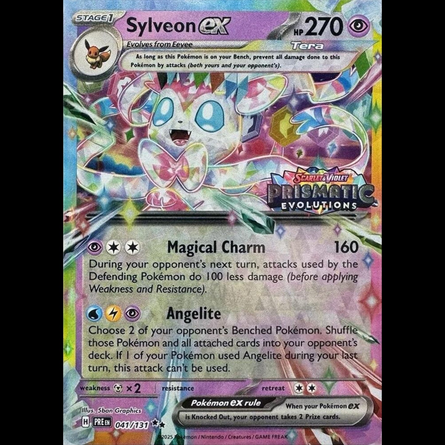 POKEMON Sylveon EX 041/ 131 Stamped Prismatic Evolutions