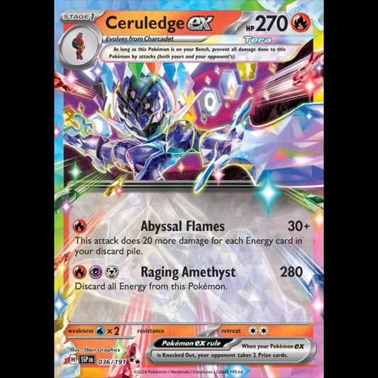 POKEMON Ceruledge EX 036/191 Surging Sparks